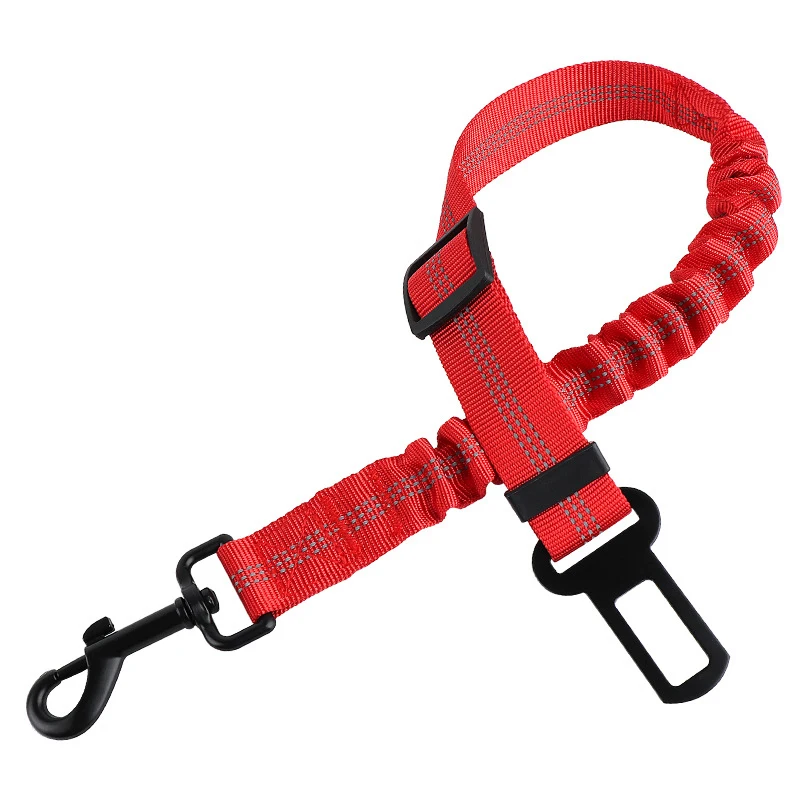 Cinturón de seguridad para el coche para mascotas, gatos y perros, clip de viaje de seguridad ajustable, cuerda de tracción elástica reflectante, accesorios para perros Bulldog francés