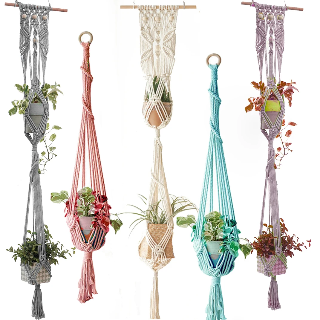 

New arrival handmade macrame flower holder indoor plant hanger