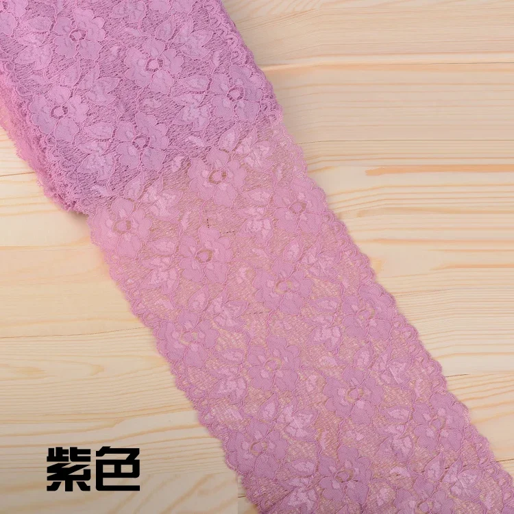 Embroidered White Lace Trim Ribbon - 16cm Wide Fabric for DIY Crafts and Garment Accessories