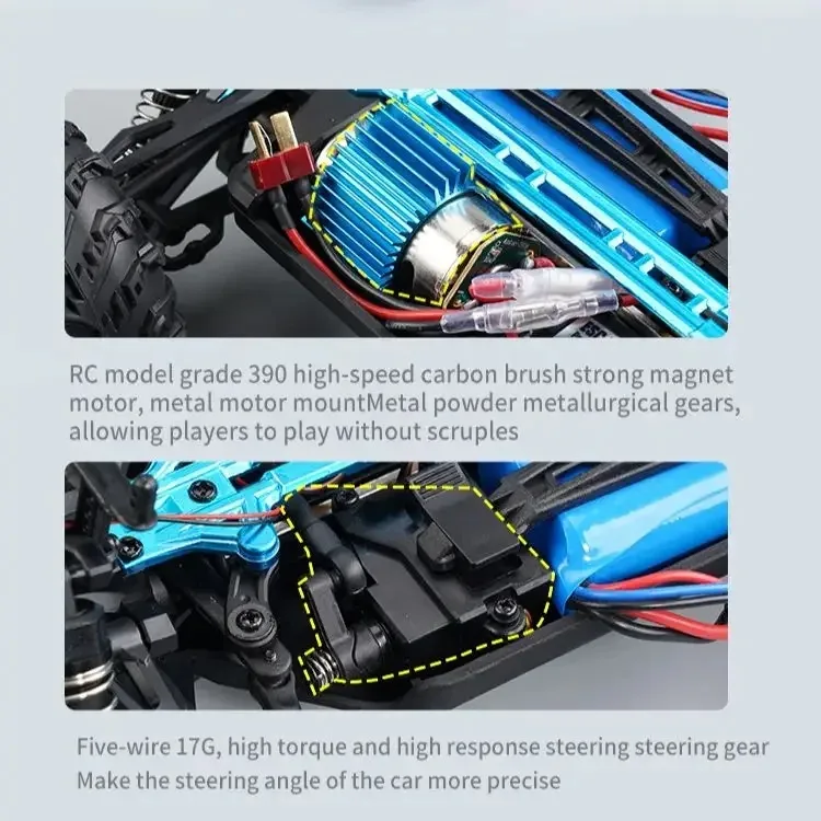 Rc Cars 16103Pro 50km/h or 75km/h with LED 1/16 Brushless Moter 4WD Off Road 4x4 High Speed Drift Monster Truck Kids Toys Gift 2