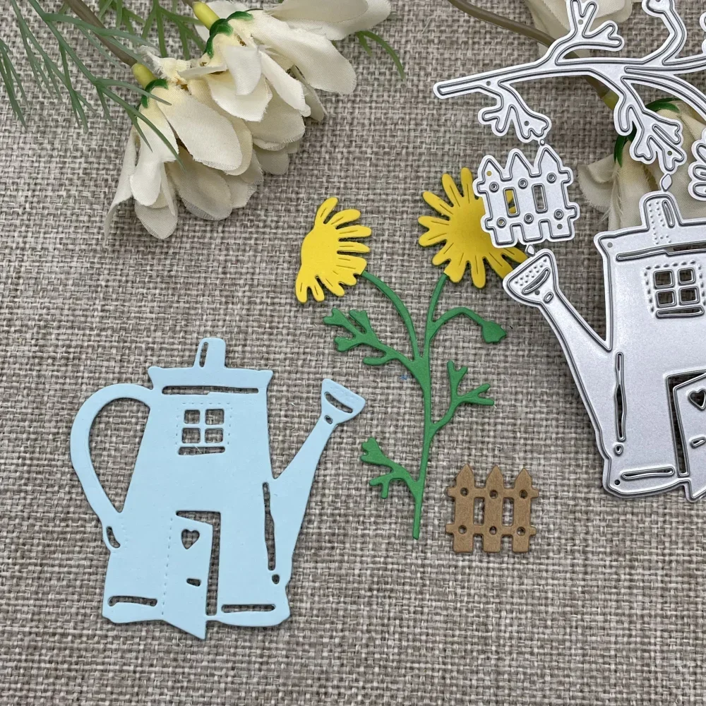 Kettle Flower Decoration Metall-Stanzschablonen für DIY Scrapbooking, dekorative Prägung, Handarbeit, Stanzschablone