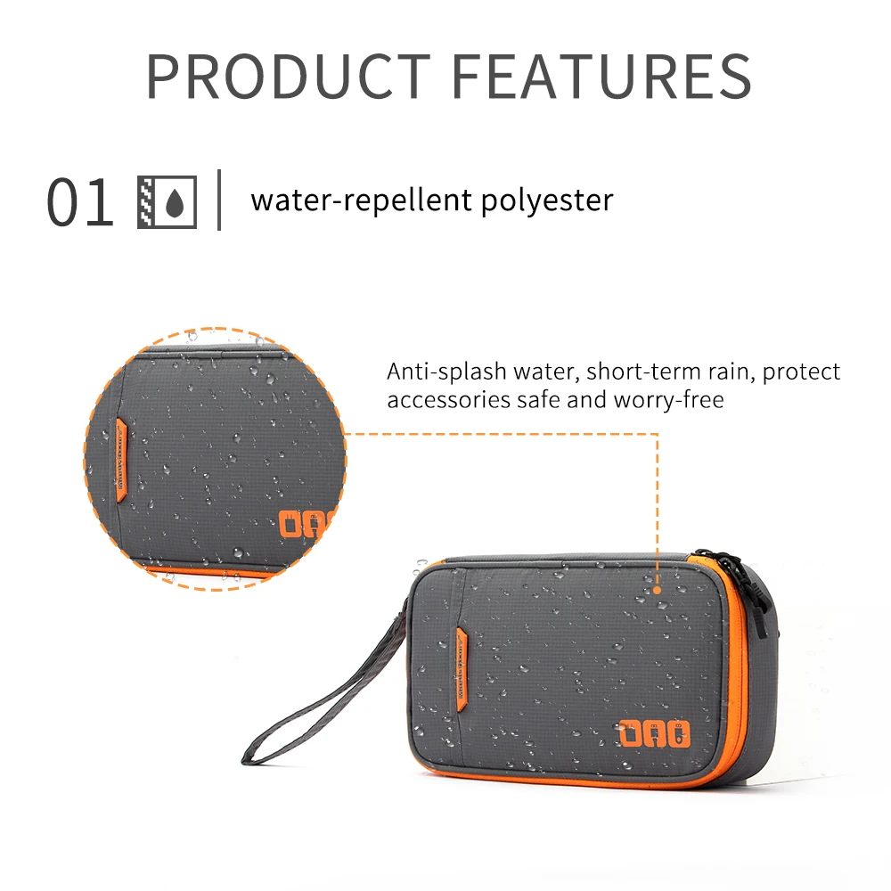 Portable Waterproof Travel Cable Organizer Bag for Electronics and Accessories