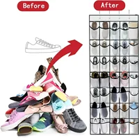 Hanging Shoe Rack Organizer Over The Door Shoe Organizer 12/14 Large Breathable Mesh Pockets Slippers Organizer Shoe Storage 2