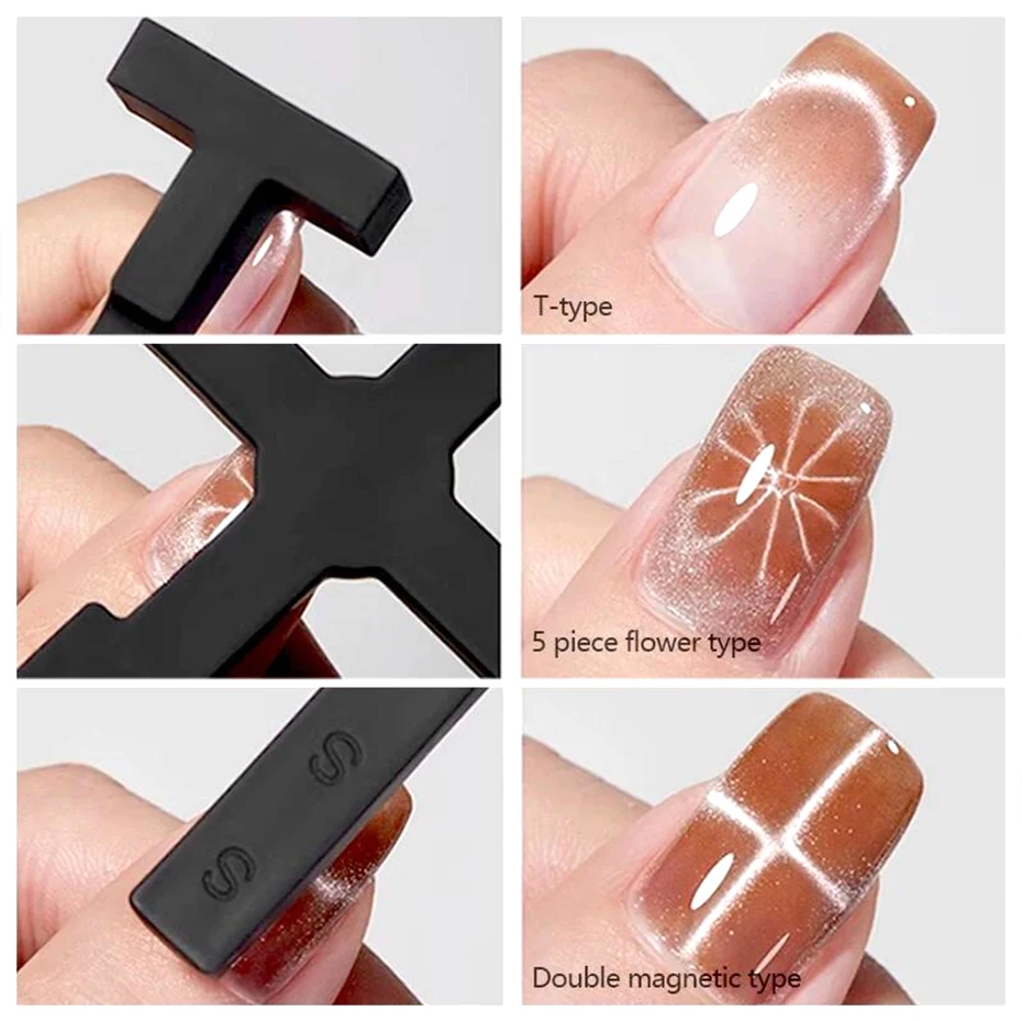 1pcs Cat Eyes Cross Multifunctional Magnet Strong Effect Magetic Stick 3D Line Strip Effect Four Head Manicure Tool cat eye nail tool magnetic nail art tools magnetic nail pen magnetic nail tools