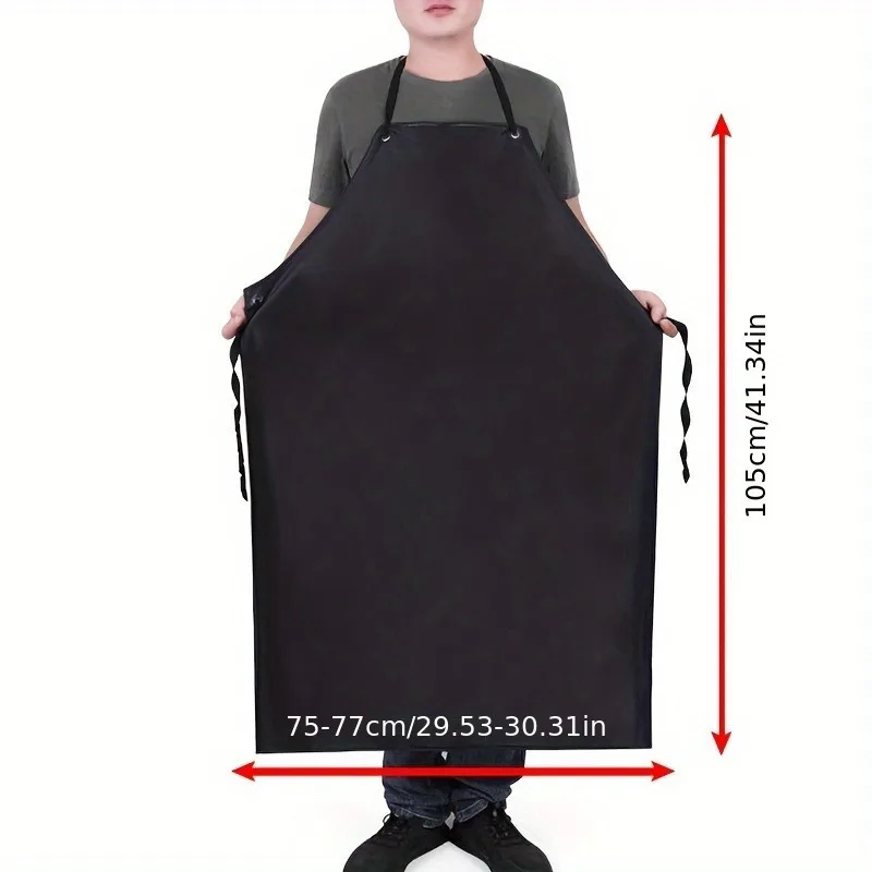 PVC Waterproof Apron Oil Resistant Heavy Duty with Sleeves Acid&Alkali Proof Industrial Workwear Set Durable Kitchen Protective