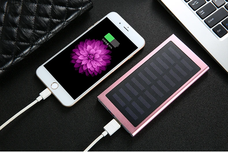 portable battery charger Solar Power Bank 50000mah 2 USB External Battery LED Portable Powerbank Mobile Phone Solar Charger for smart phone portable charger