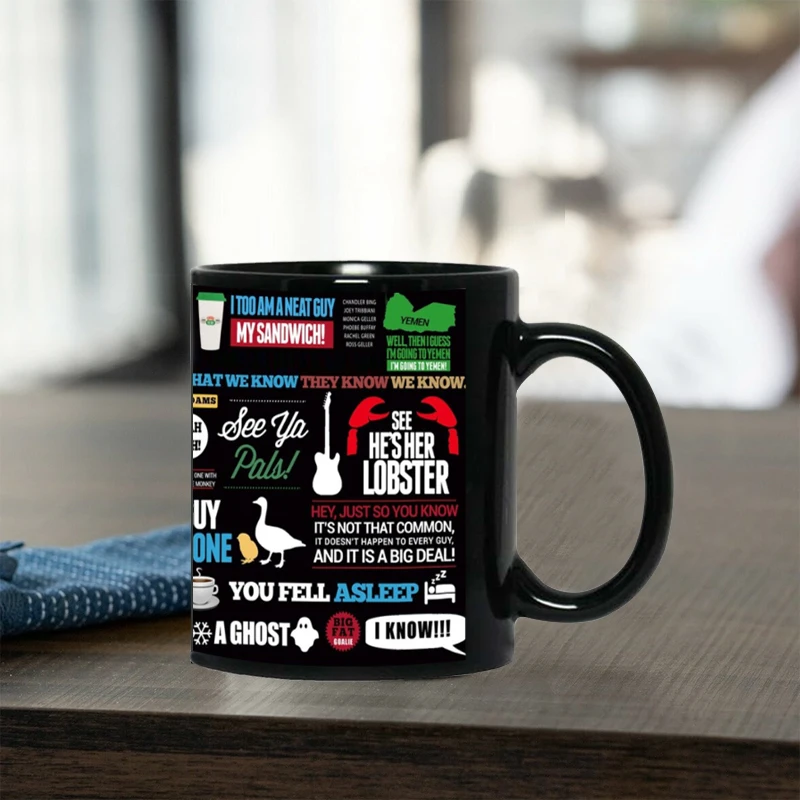 Old Friends Black Ceramic Mug - Perfect Gift