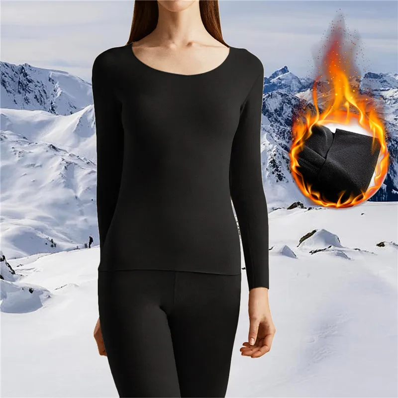 Women's Thermal Underwear Men Winter Clothes Seamless Thick Double Layer  Warm Lingerie Women Thermal Clothing Set Woman 2 Pieces