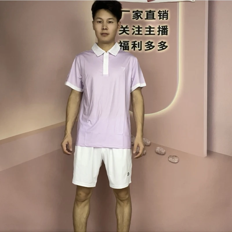 Purple Lapel Tennis Suit Men's and Women's Golf Shirt Table Tennis Badminton Volleyball Quick Dry Game Sportwear short sleeve t shirt,sports clothes