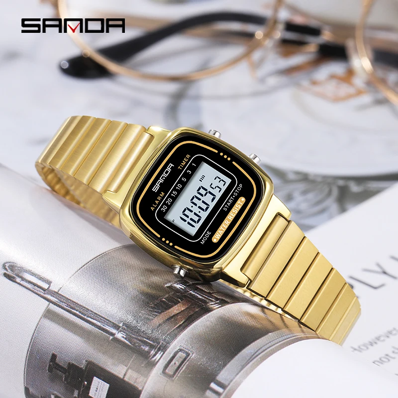 SANDA Elegant Luxury Waterproof LED Sports Watch