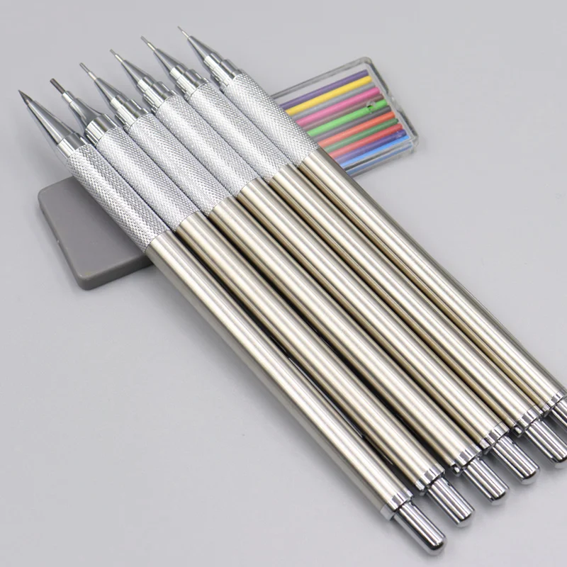 0.5/0.7/0.9/1.3/2.0 Mm Stainless Steel Mechanical Pencil High Quality