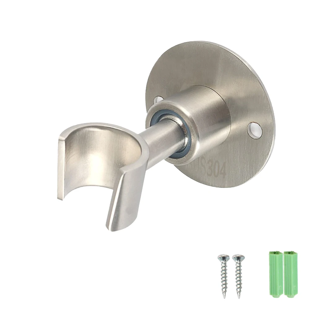

Stainless Steel Bathroom Home Wall Mounted Waterproof Shower Head Holder Durable Adjustable Angle Hotel Easy Install With Screws