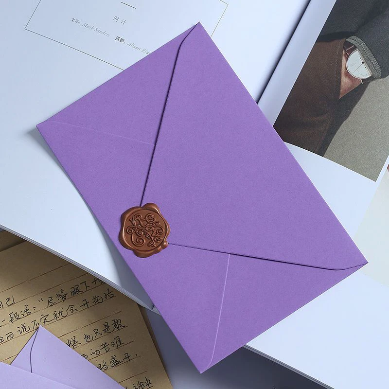 10pcs/lot Purple Envelope High-grade Small Business Supplies 250g Paper Envelopes for Wedding Invitations Postcards Stationery