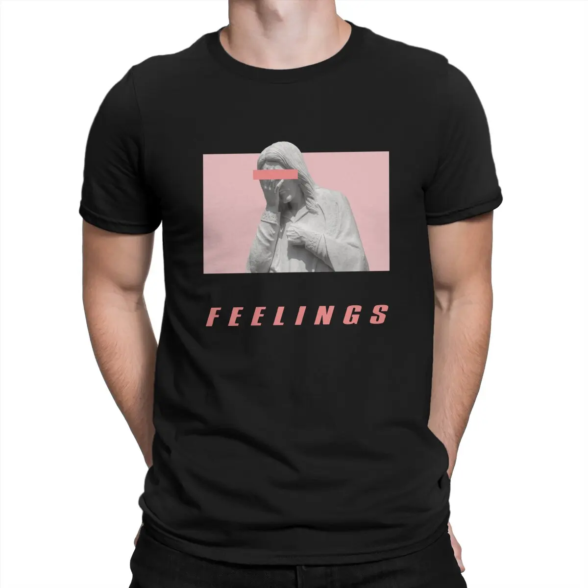 

Humorous Intense Feelings T-Shirts Men Crew Neck T Shirt European Art Statue Short Sleeve Tees Summer Clothing