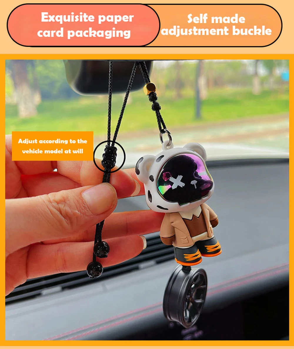 Cartoon Bear Toy Car Decoration High End Tire Wheel Auto Rearview Couple Pocket Gift Accessories S9b0c62a9838a4b99bda621c830222d42V