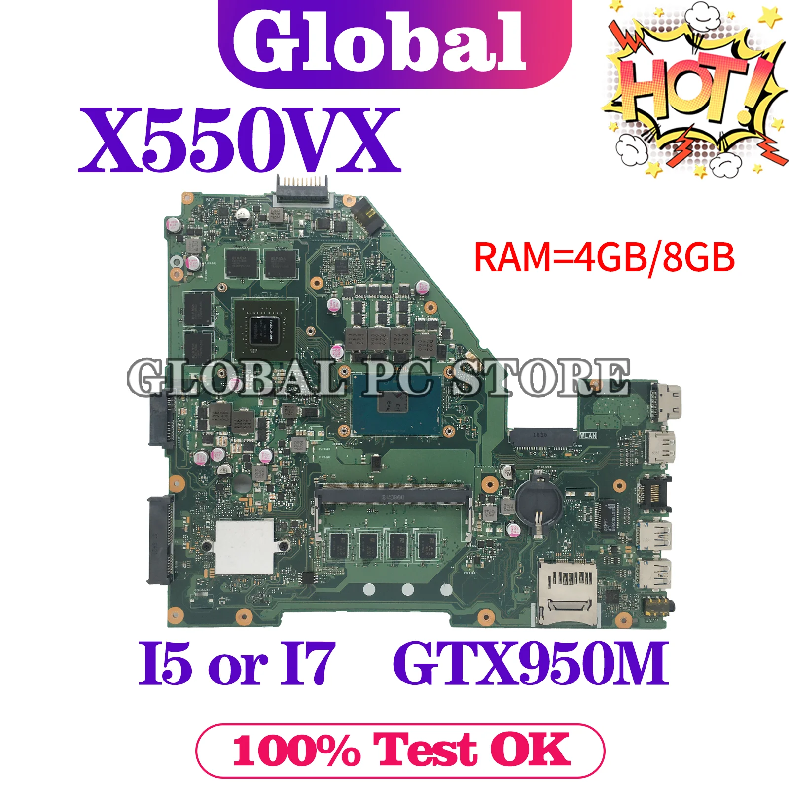 Mainboard Para ASUS A550VX X550VX X550VQ X550VXK X550V FH5900V.