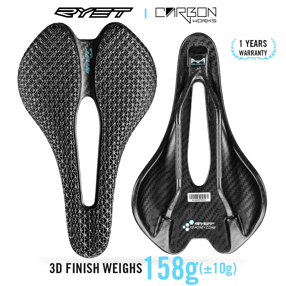 WEST BIKING-Selle de vélo ultralégère imprimée en 3D, en fibre de carbone T800, siège professionnel, coussin court antarctique, accessoires de cyclisme  18
