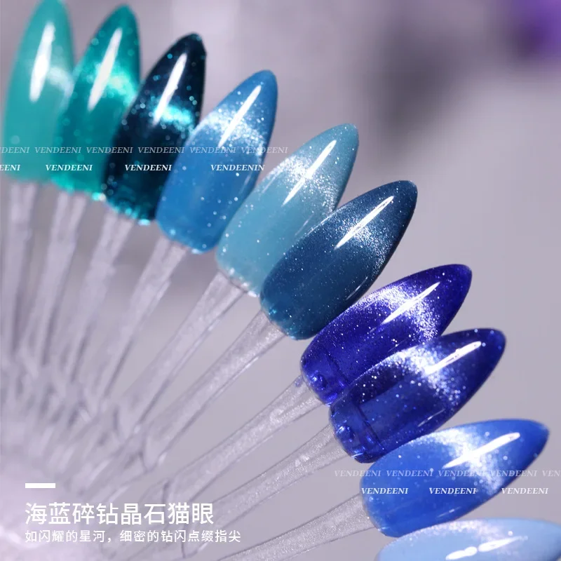 

Cat Eye Diamond Blue Color in Summer Semi Permanent Varnish Hybird UV Acry for Nail Art Soak Off Gel