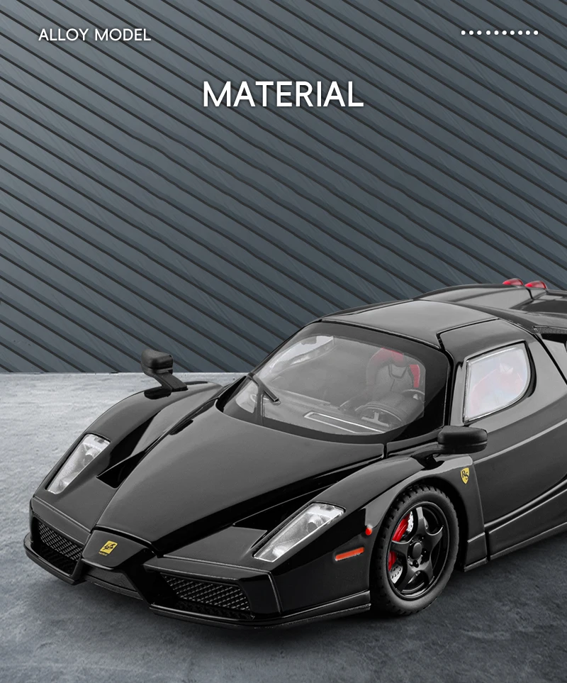 S9b0c9ebf2d0744d2b71be42a4b365286H 1:24 ENZO Alloy Sports Car Model Diecast Metal Racing Super Vehicles Car Model High Simulation Sound and Light Children Toy Gift