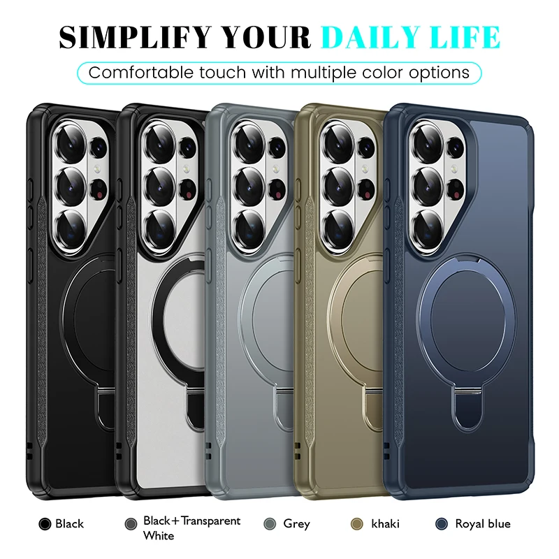 Premium Magnetic Phone Case with Shockproof Slim Fit and Magsafe-Compatible Kickstand Design