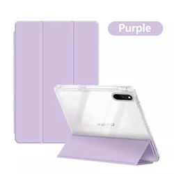 Crystal Clear Acrylic Tablet Case with Pen Slot for Matepad 11.5 S 2024 (PURPLE)