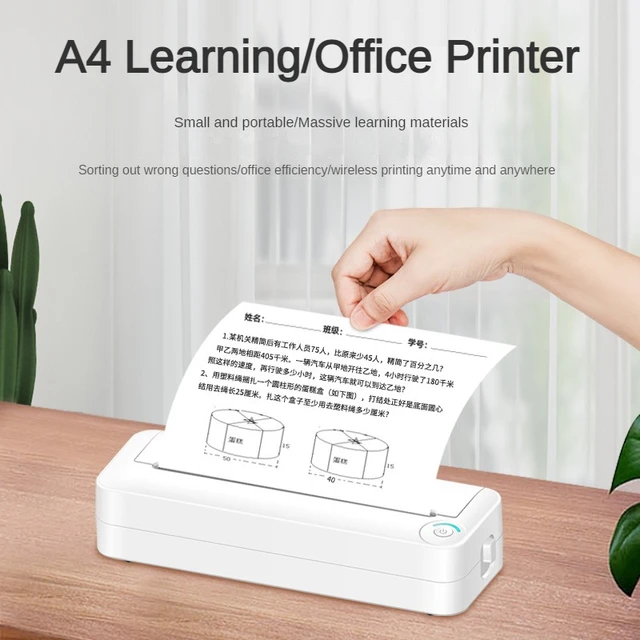 A4 Paper Portable Thermal Printer 216mm Wireless Bluetooth Printer  Compatible With Android iOS Laptop For Travel Office - AliExpress