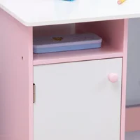 Homcom Bureau d'enfant en bois avec chaise et table avec organisateur et tableau blanc pour +5 ans 90X45X85 cm Gris 7