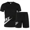 2025 Summer Sports Men's Suit Running 3d Printed Top Casual T-shirt + Shorts 2-piece Jogging Breathable Quick-drying Clothing 1