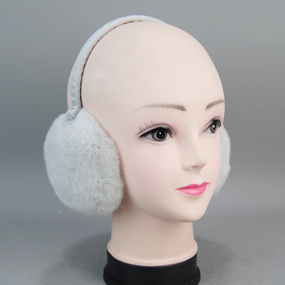 Women Winter Quality Real Rex Rabbit Fur Earmuffs Rex Rabbit Fur Earmuff Lovely Girl Genuine Ear-caps warm earmuffs fur earmuffs