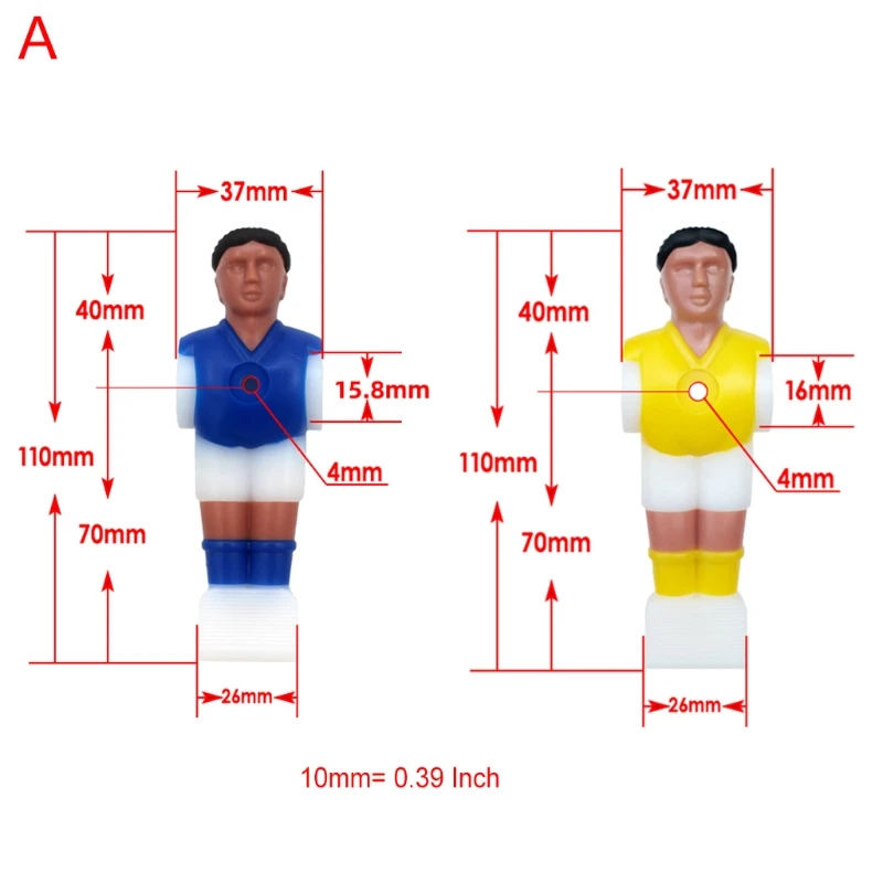 4Pcs/pack Foosball Men Foosball Players Set Colorful Replacements Parts Table Soccer Football Players