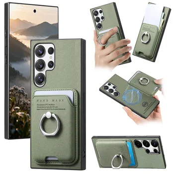 Luxury Leather Card Slot Holder Phone Case For Samsung Galaxy S26+ S25 S24 S23 S22 FE A56 A36 A16 A17 A07 Magnetic Wallet Cover 1