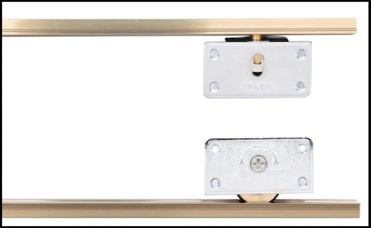 Description Picture 2 of item4sets 338 furniture slide Door Wheel pulley Zinc alloy Iron Wheel home Hardware Track top bottom Pulley for Cabinet door