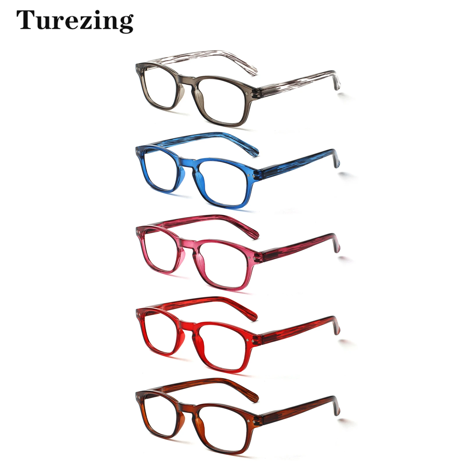 

TUREZING Reading Glasses for Men And Women High Quality HD Lenses Rectangular Decorative Magnifying Glasses Prescription Eyewear