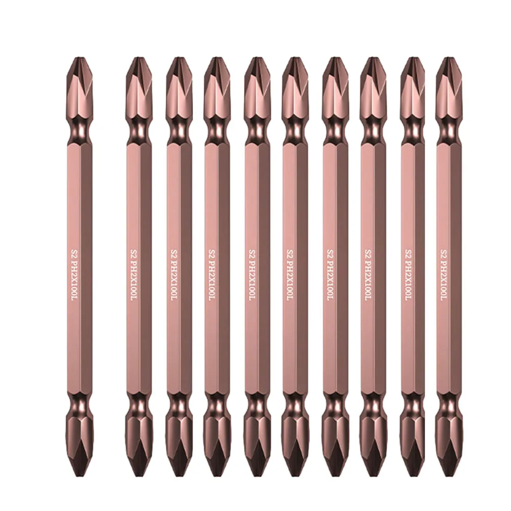 

10pcs Double Head PH2 Screwdriver Bit Set Chrome Vanadium Alloy Steel 1/4'' Inch Hex PH2 Batch Head Electric Screwdriver Bits