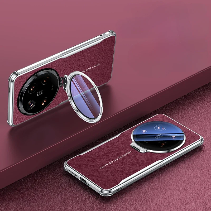 Premium Shockproof Leather Case with HD Camera Lens Protector
