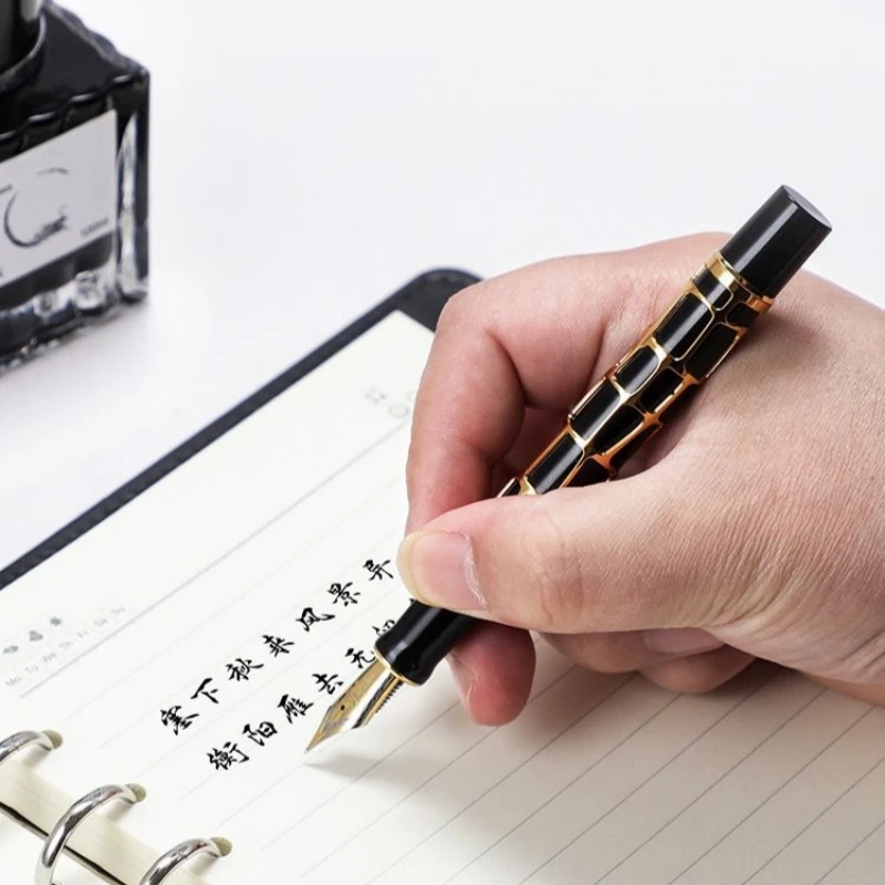 Jinhao 100 여러 가지 빛깔의 중공 조각 만년필 F 0.5mm/M 0.7mm 펜촉 편지지 비즈니스 유창한 잉크 펜 B1 쓰기