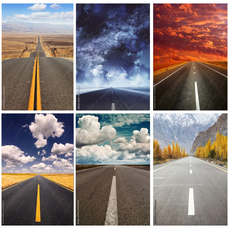 

Highway Nature Scenery Photography Backdrops Travel Landscape Photo Backgrounds Studio Props 211228 GLL-07