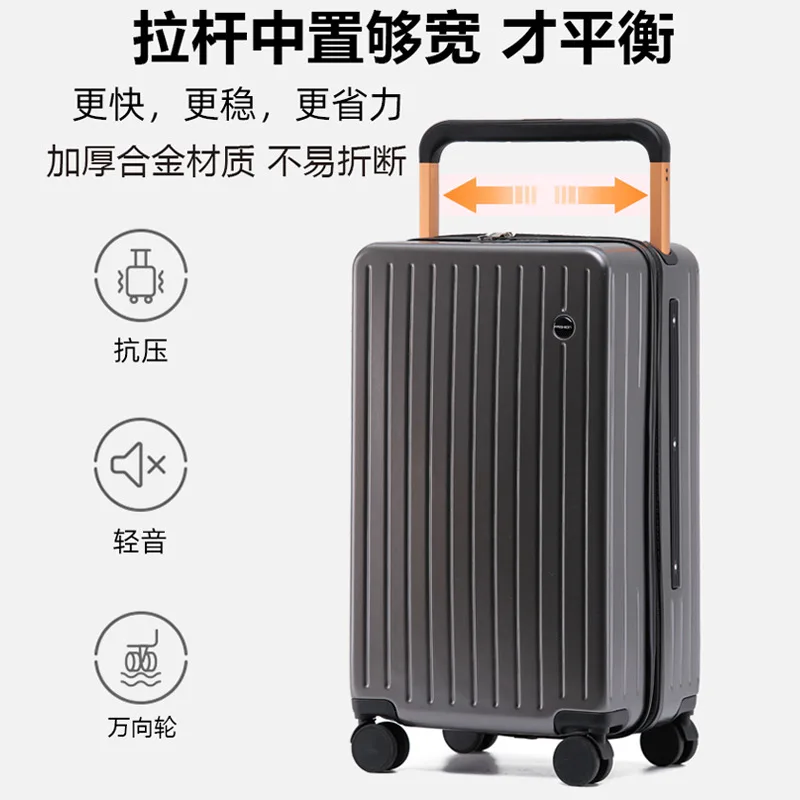 PLUENLI New Draw-Bar Luggage Wide Women's Password Suitcase Large Capacity Suitcase Universal Wheel Men's Trolley Case