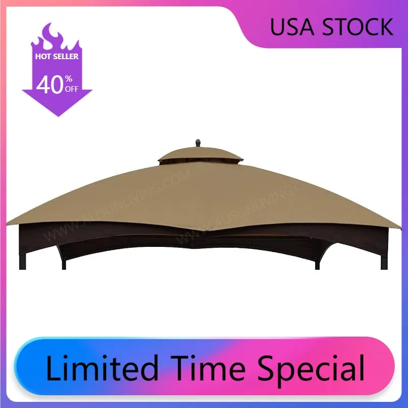 

(Golden Brown Canopy Top Only)ALISUN Replacement Canopy Top for Lowe's 10' x 12' Gazebo USA