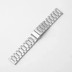 Premium Stainless Steel Watch Strap - Adjustable Metal Wristband Accessory - 20mm (Silver)