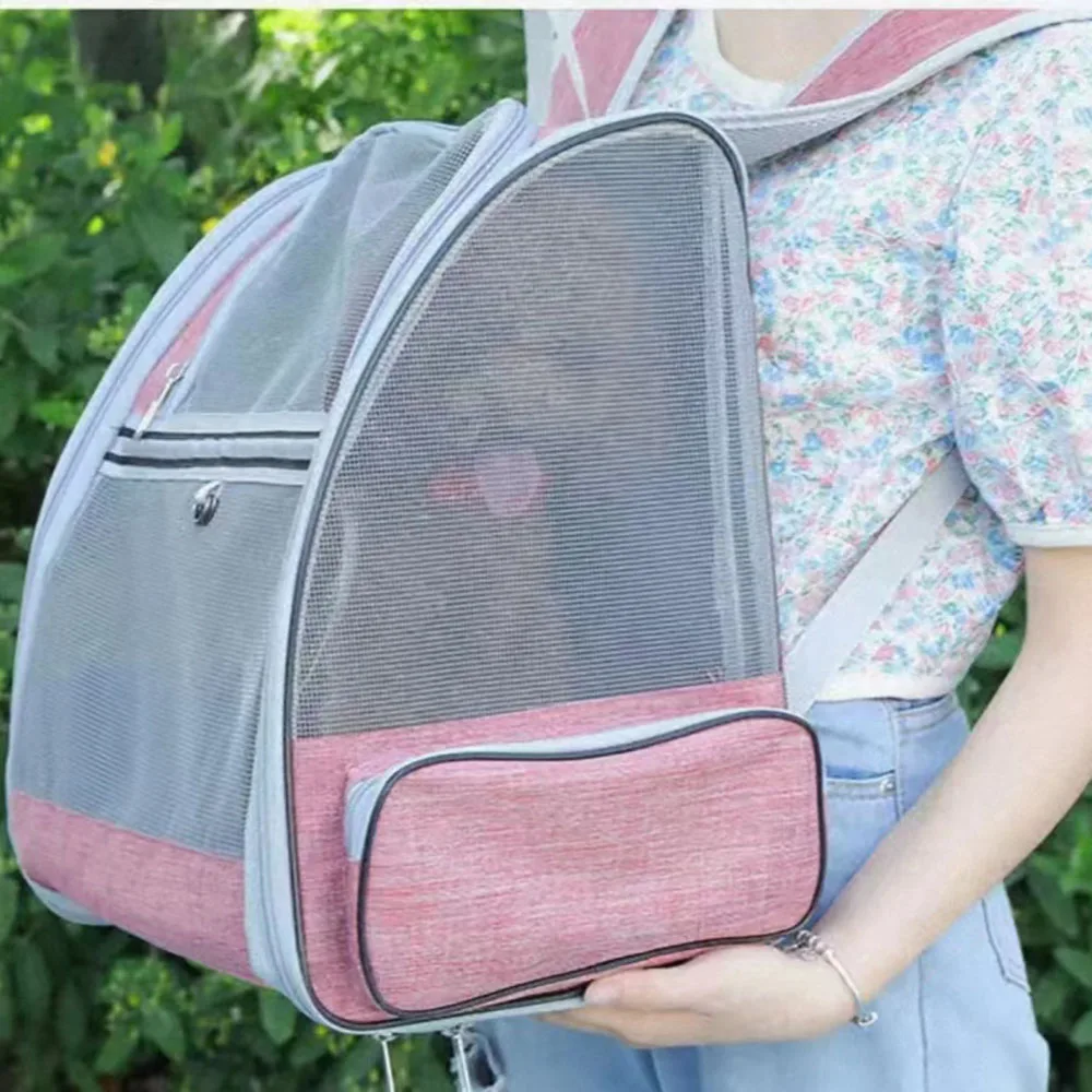 Pet carrier backpack pet bag pet carrier bag Collapsible dog backpack for small pet dog cat carrier backpack mesh ventilation bag breathable pet bag for outdoor travel