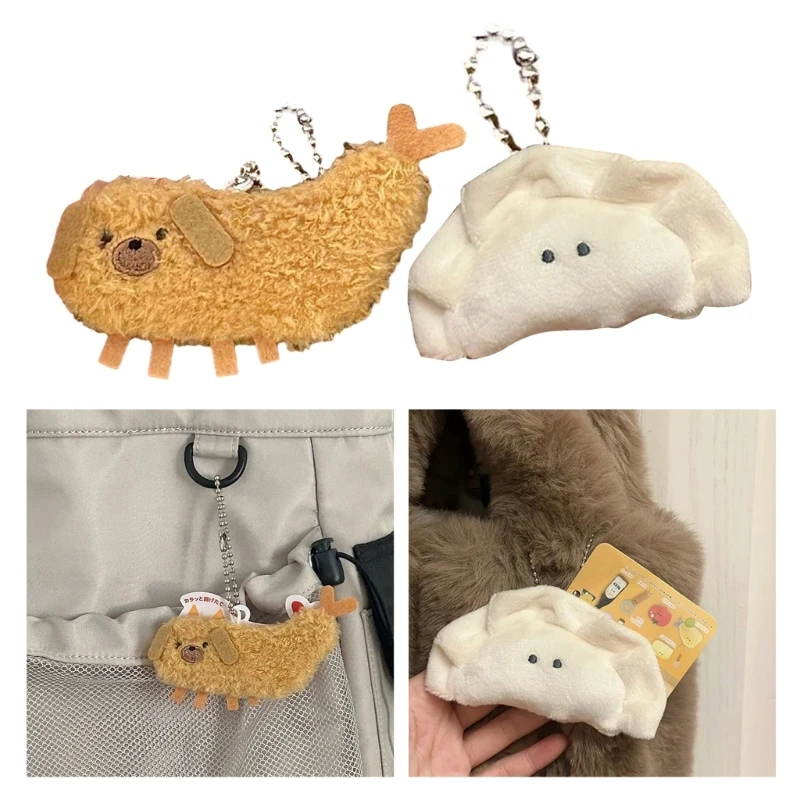 

Plush Keychain Plush Cartoon Tempura Dumplings Plush Keychain Pendant Keyring Accessories Pendant Toy Girls Gift