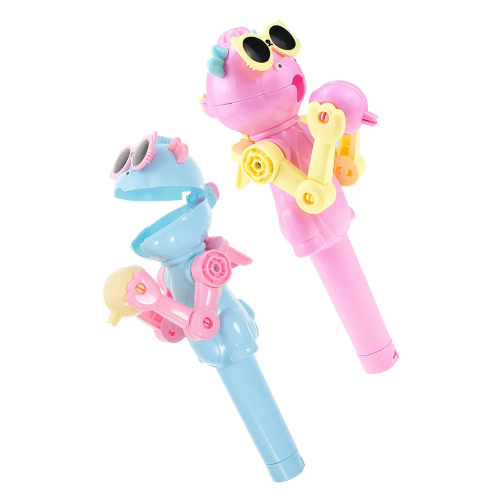 2Pcs 공룡 로봇 롤리팝 케이스 크리 에이 티브 캔디 보관 홀더 파티 호의품 참신하고 재미있는 선물용 롤리팝 홀더