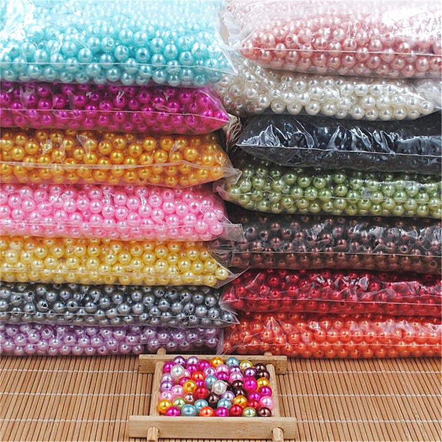 Acrylic Beads 4mm 6mm 8mm 10mm Imitation Pearls Round Pearl Spacer Loose For Jewelry Making
