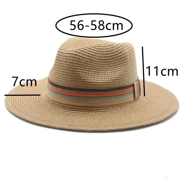 Women Summer Hats Men Big Brim Band Striped Casual Sun Hats Men