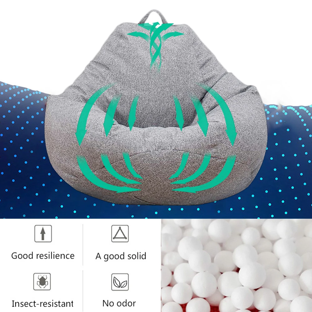Large Bean Bag Lazy Seat Chair Sofa Cover Couch Soft Fluffy Breathable Adult Child Tatami No padding is included - Image 4