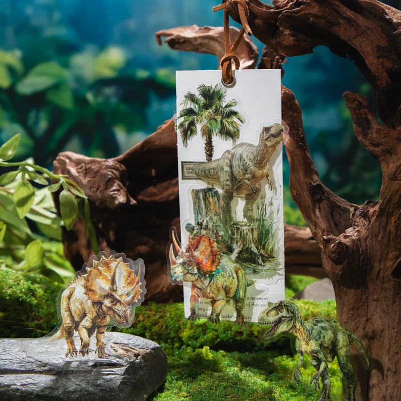 4 styles 15 pcs Dinosaur World Series PET sticker Decorative paper Diy Diary Album Scrapbooking Material Junk Journal Supplies decorative stickers paper stickers animal stickers handbook stickers diy scrapbooking accessories