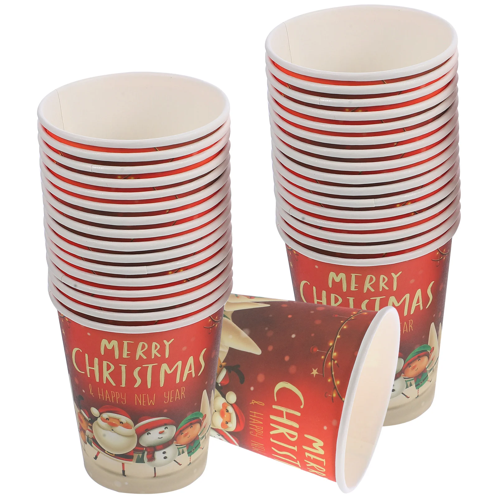 New Year Cartoon Paper Cup Party Supplies Christmas Theme Tableware Disposable Cups One-time Banquet Camping 32 Pcs