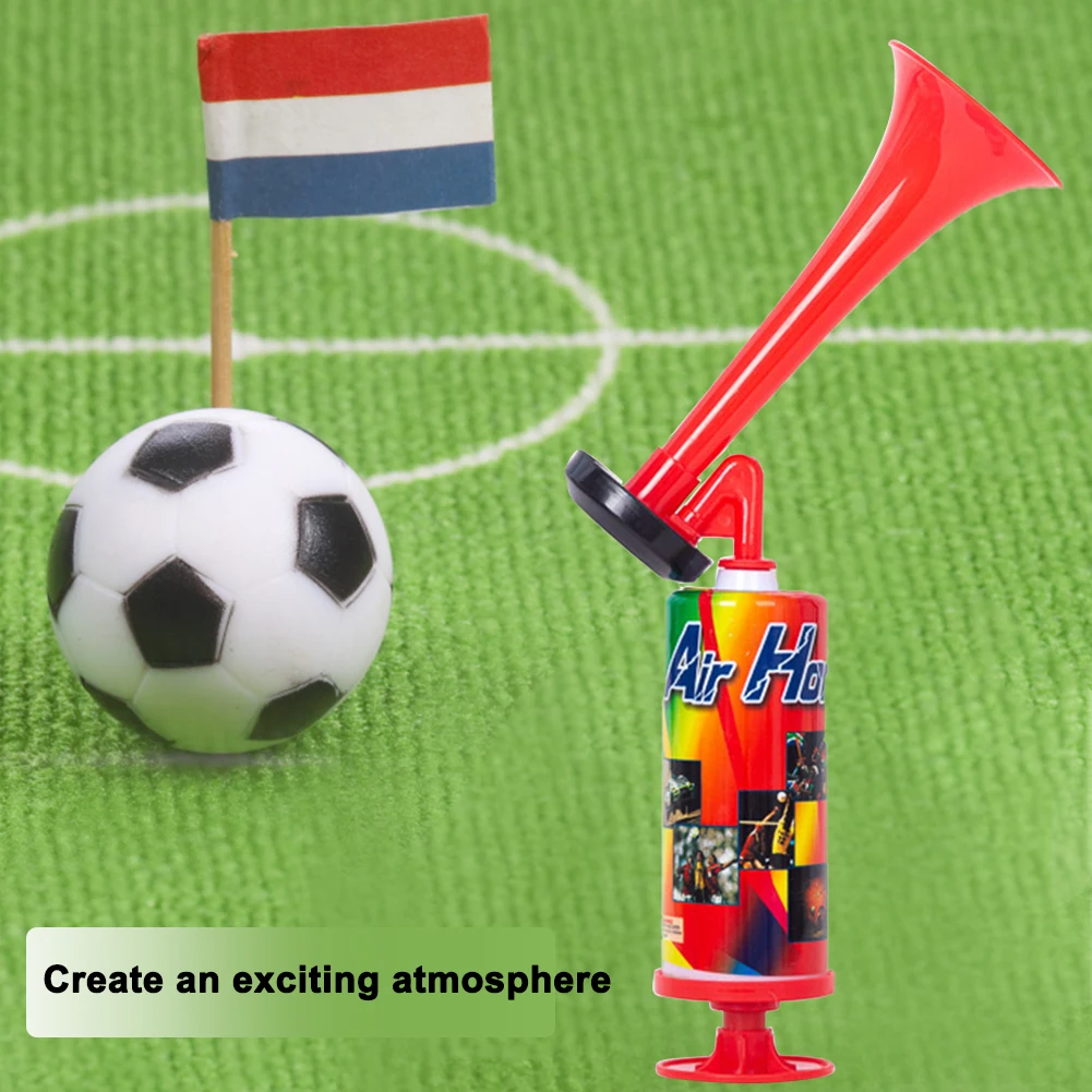 Plastic Horn Sports Competition Cheering Horn with Air Pump Red Handle Loud Sound Supporter Durable Sports Horn Football Match Kids Toy