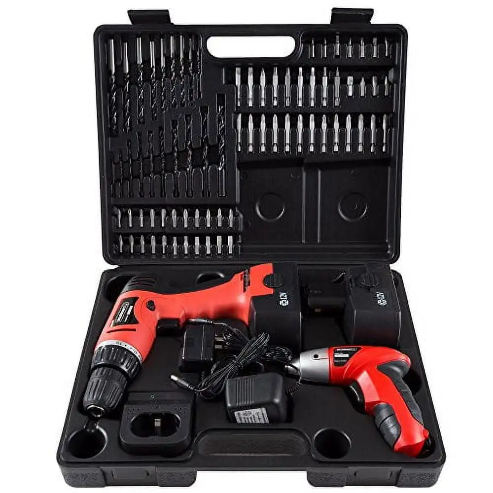 

Power Tool Sets Cordless Drill and Driver Combo,74 Piece, Forward/reverse/lock, Charging unit:120V/60Hz,Charging time: 3-5 hours